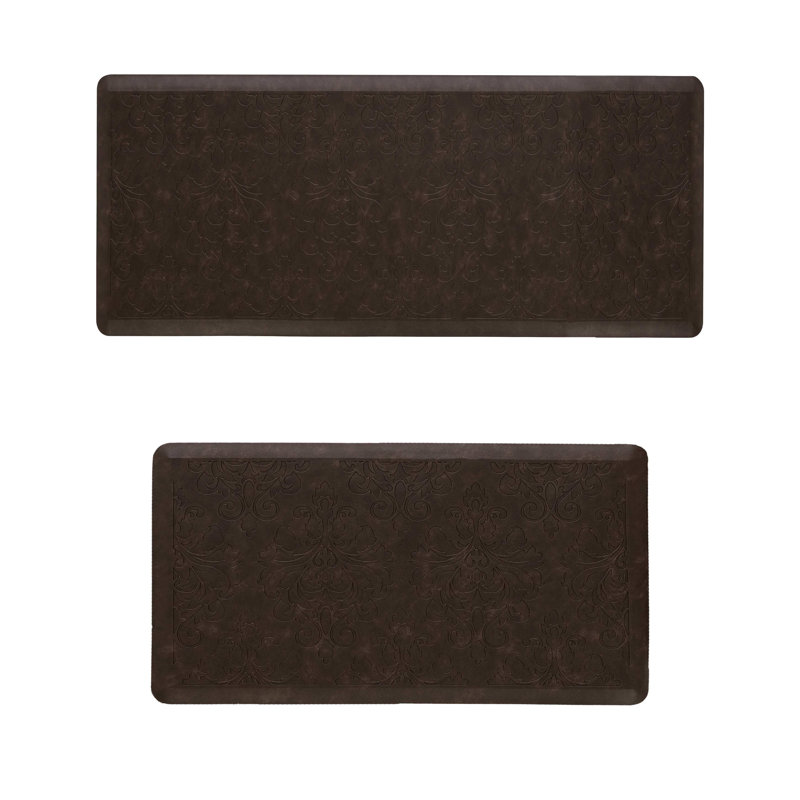Embossed Soothing Comfort Anti-Fatigue Mat Set, Brown