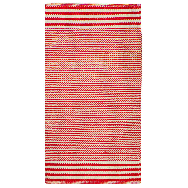 Briery Striped Cotton Hand Woven Area Rug, Runner 60 x 280cm