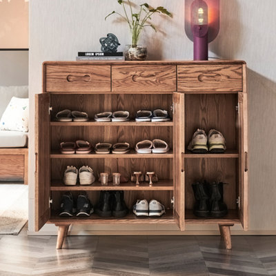 Armoire à chaussures moderne en bois massif