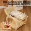 Chaise longue en bois de sisal pour chat, lit à griffer pour chat 2-en-1 avec boules de jouets suspendues et tablette de rangement
