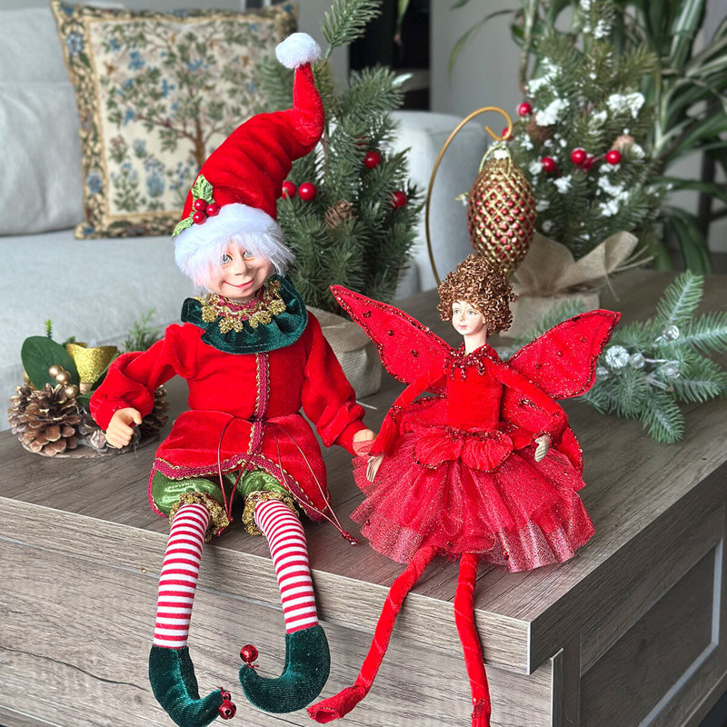 Décoration elf des fêtes rouge 16 po 