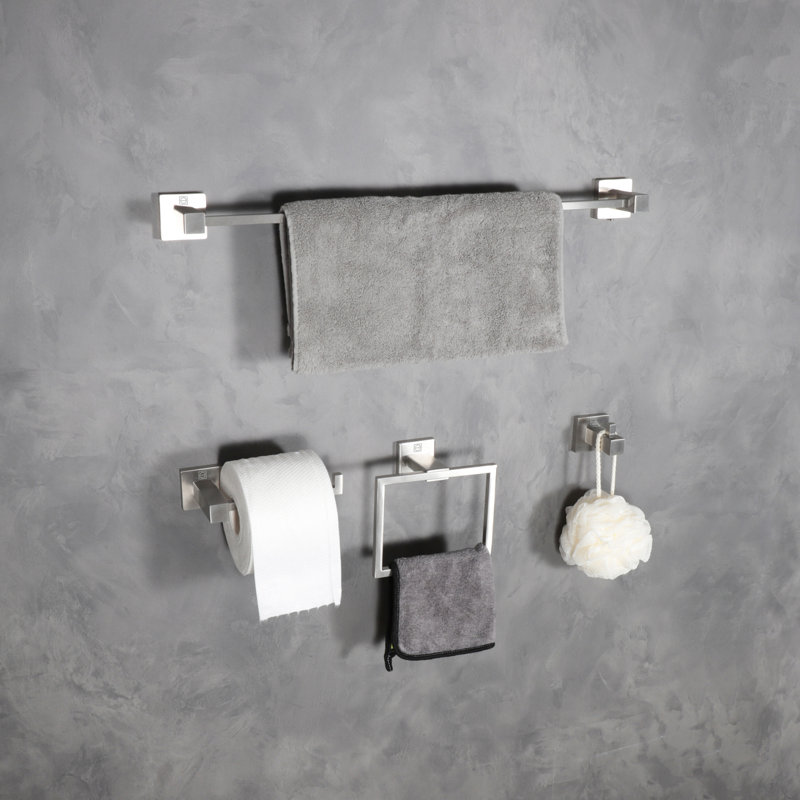 Ensemble de quincaillerie de salle de bain 4 pièces Isla, Nickel brossé