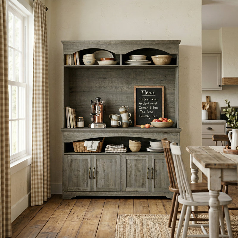 55.1" W Sideboard Cabinet Buffet Storage Cabinet With Hutch