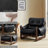 Esmiralda 35.83'' W Tufted Natural Top-grain Leather Accent Leisure Lounge Chair, Armchair-1165021279