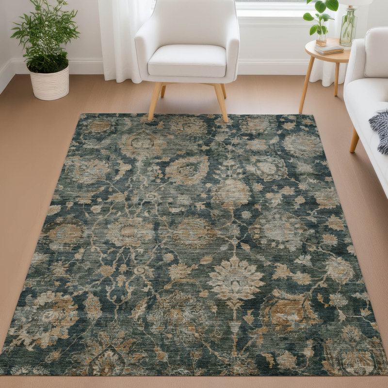 Machine Washable Indoor/Outdoor Chantille ACN2528 Traditional Rug, Basil, 9' x 12'