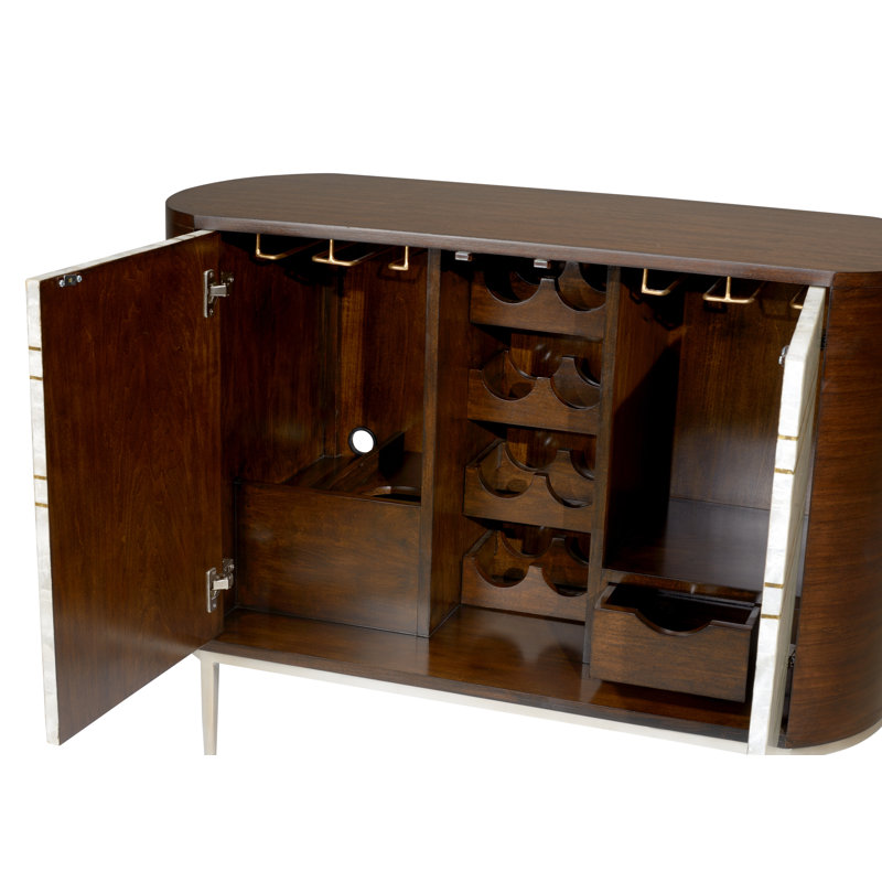Shelldon Solid Wood Bar Cabinet