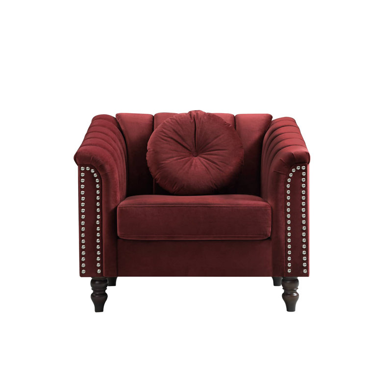 Chaise de salon en microfibre, Rouge