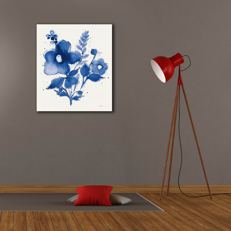 Art mural sur toile Epic Graffiti «Contemporary Blooms Blue 4 V2» par Shirley Novak, H 30 po x l 26 po x P 1,5 po