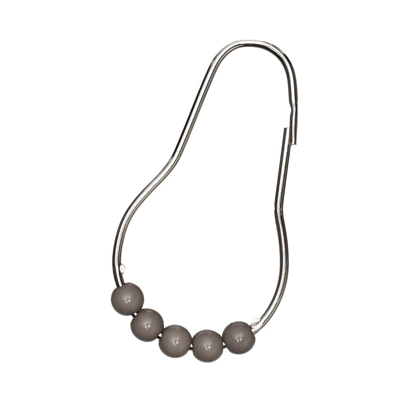 Stainless Steel Rust Resistant Shower Curtain Hook, Gray