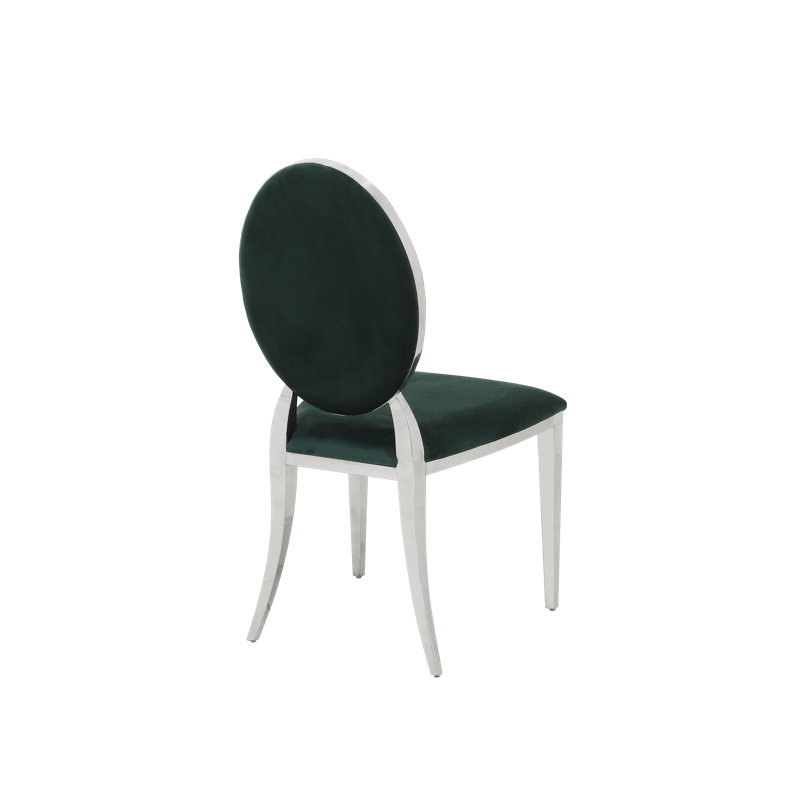 Cullen 46cm H Velvet Upholstered King Louis Back Side Chair, Green