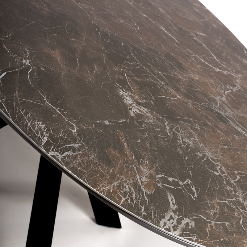 Nysa Round Metal Base Dining Table, 180" L x 100" W