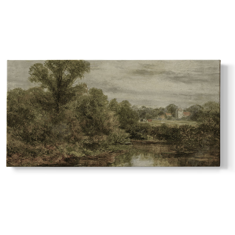 Série paysage - DCCCL XXVI - Toile tendue avec châssis encadré - Prêt à être accroché, H 25 po x l 49 po