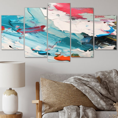 «Winter Of Delightful Uncert certaine» - Impression sur toile à formes abstraites - 5 panneaux