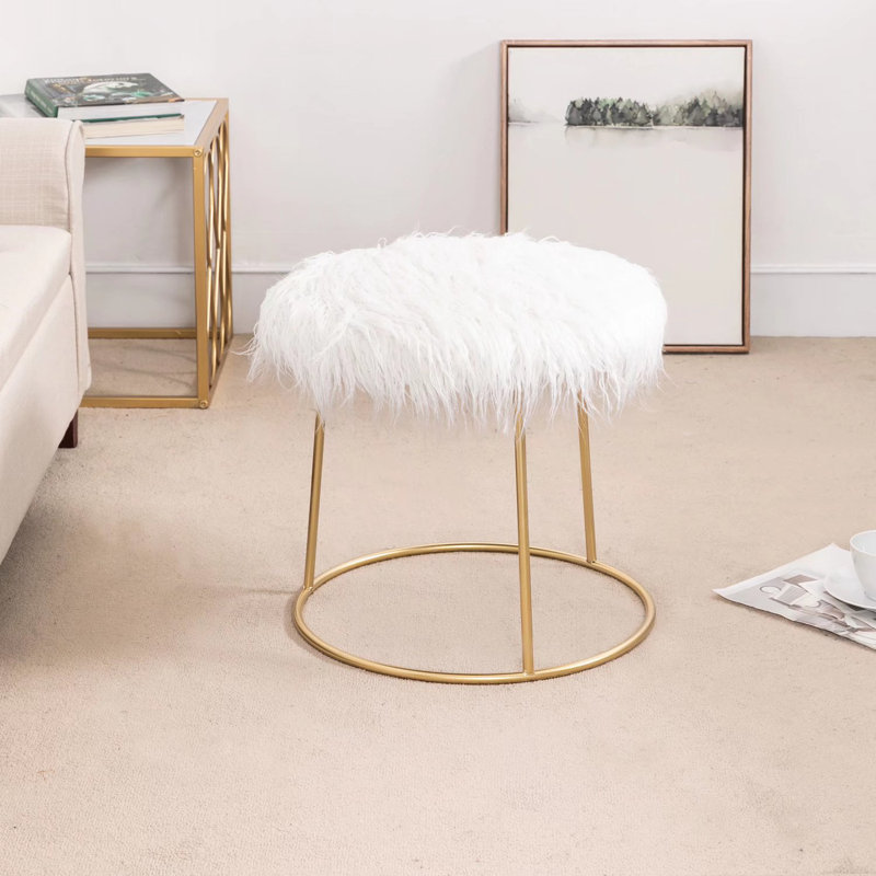 Tabouret de coiffeuse Penne, Blanc