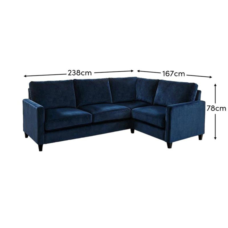 Aharshi Corner Sofa, Left Hand Facing, Black Oak Legs, Ink
