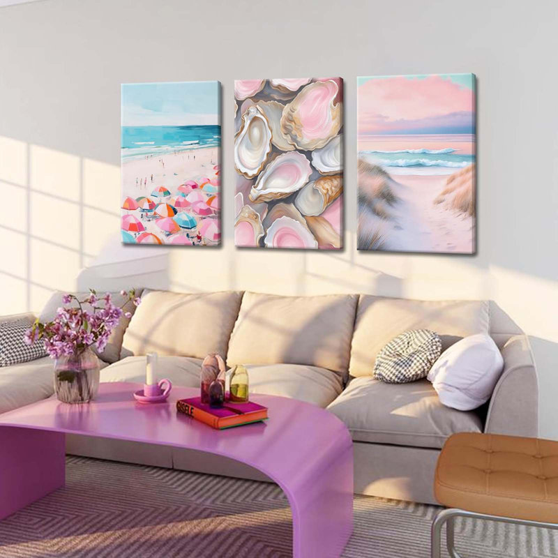 Ensemble de 3 peintures murales Preppy, H 16 po x l 12 po