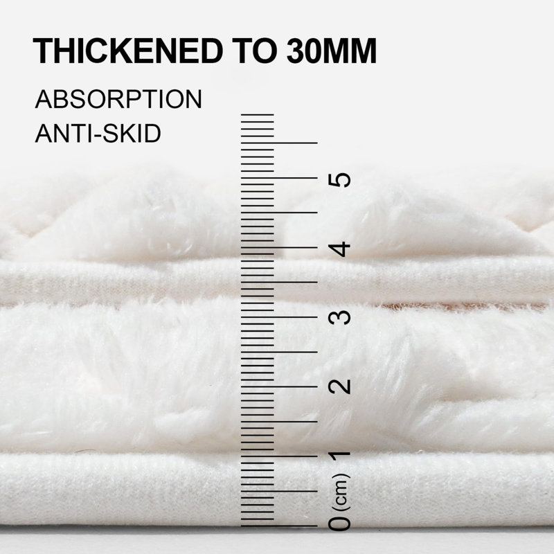Tapis pour salle de bain en mousse viscoélastique, Blanc, Simple - L 24 po x P 16 po