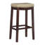 Tabouret de comptoir en bois massif de 26,5 po avec siège rembourré en cuir végétalien Arlyce-1897219077-1891881079