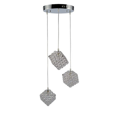 Luminaire suspendu géométrique 3 lumières grappe