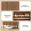 Buffet et armoire à buffet, armoire à buffet cannelée, table de buffet de cuisine, crédence de rangement pour salle à manger, 31,5 po x 15,8 po x 34,7 po