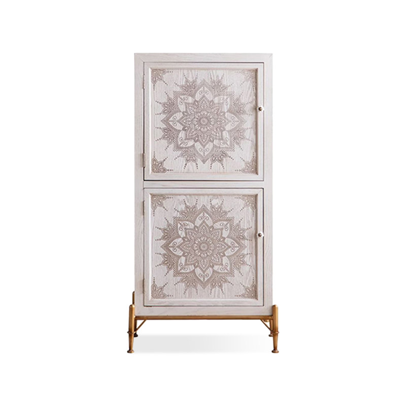 Retro White Solid Wood Sideboard