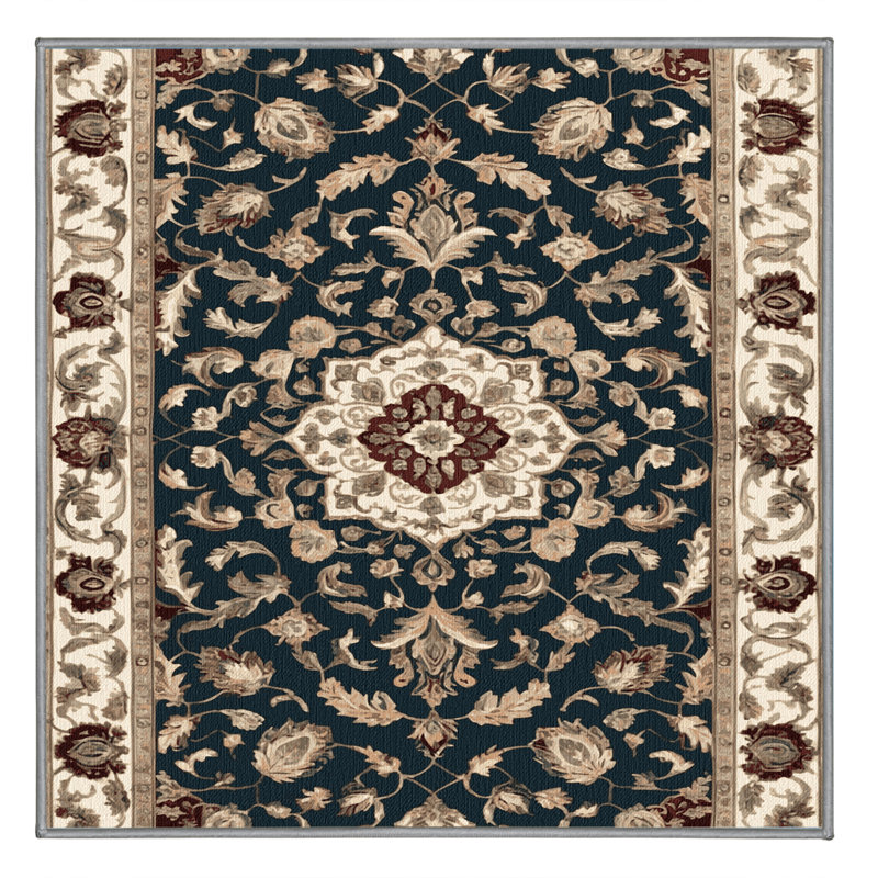 Machine Washable Persian Gray Area Rug, Square 8'