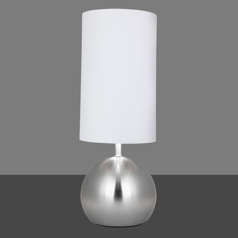 Gillham 52cm Touch Large Ball Table Lamp, Silver, White