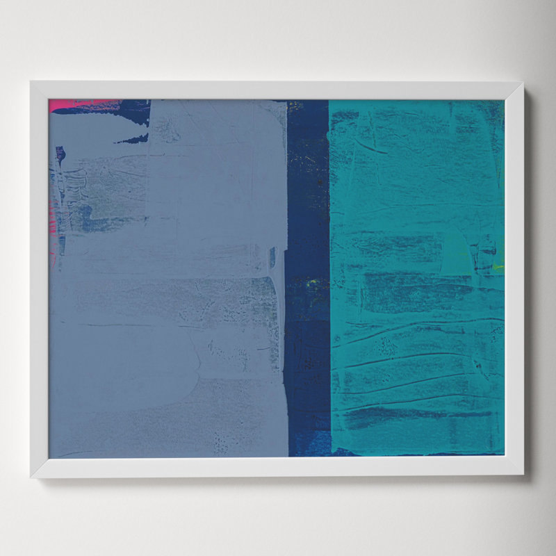 Bold In Blue 2 by Andrea Stokes, 30" H x 38" W x 1.38" D, Silver Framed