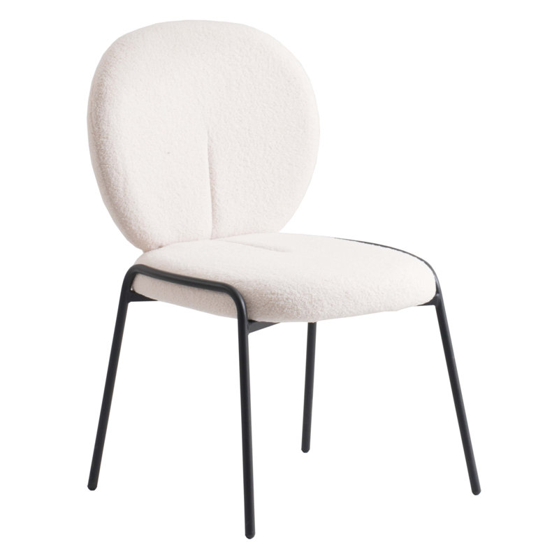 Chaise d'appoint Amelia Khalique Celestial Boucle, Blanc