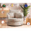 Ted Armchair Swivel Barrel Soft Chair in Cord Fabric-1411048795