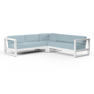 Newport Sectional With Cushions In Cast Silver by Sunset West