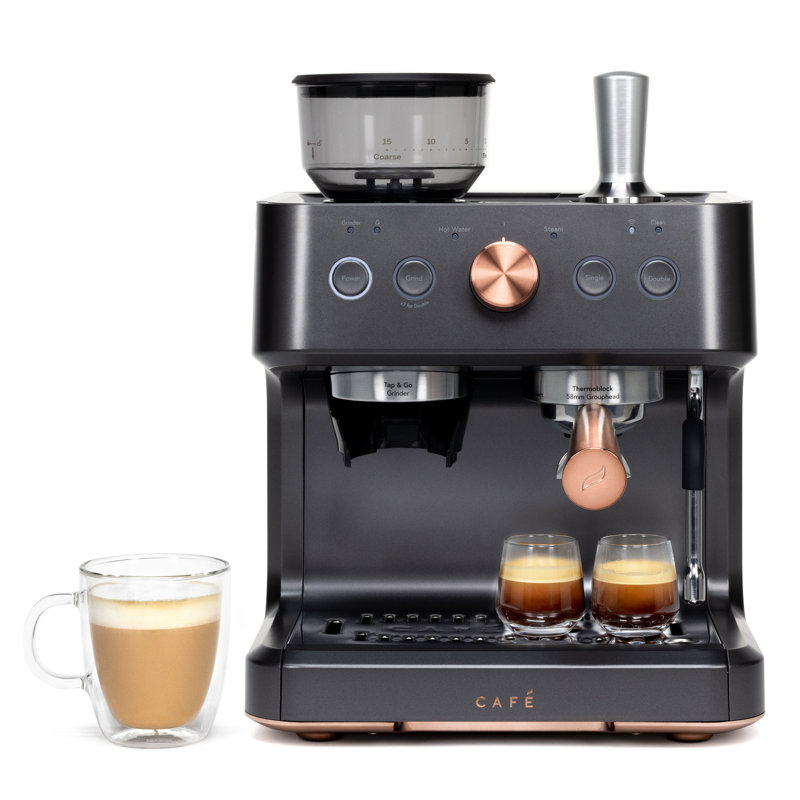 Café Bellissimo Semi-Automatic Espresso Machine, Matte Black
