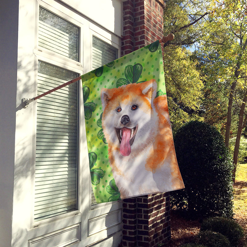 40 x 28 po en polyester à 2 côtés de la st patrick drapeau maison, Akita brun / blanc