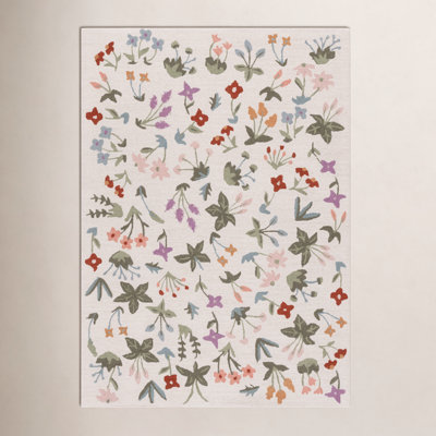 Hand-Tufted Wool Floral Outdoor Rug