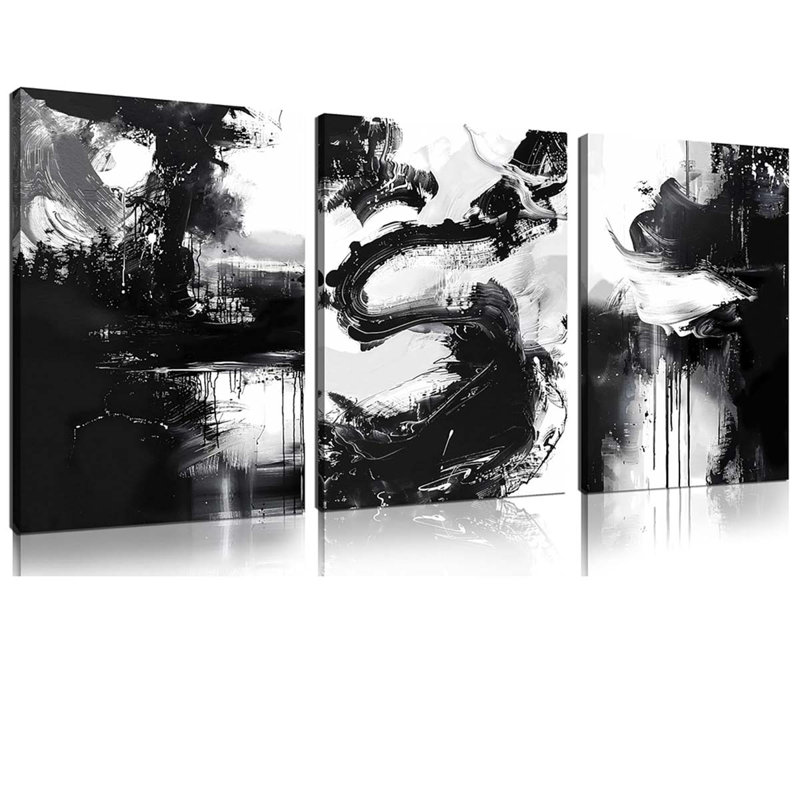 3 Piece Wrapped Canvas Print, 40 cm H x 90 cm W