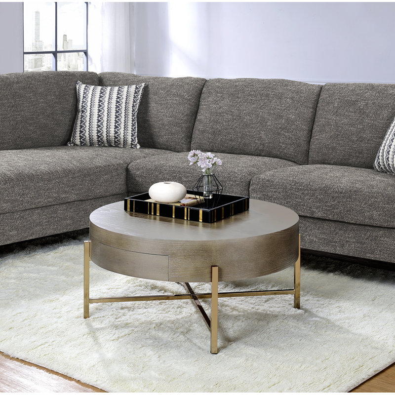 Light Brown & Champagne Finish Coffee Table