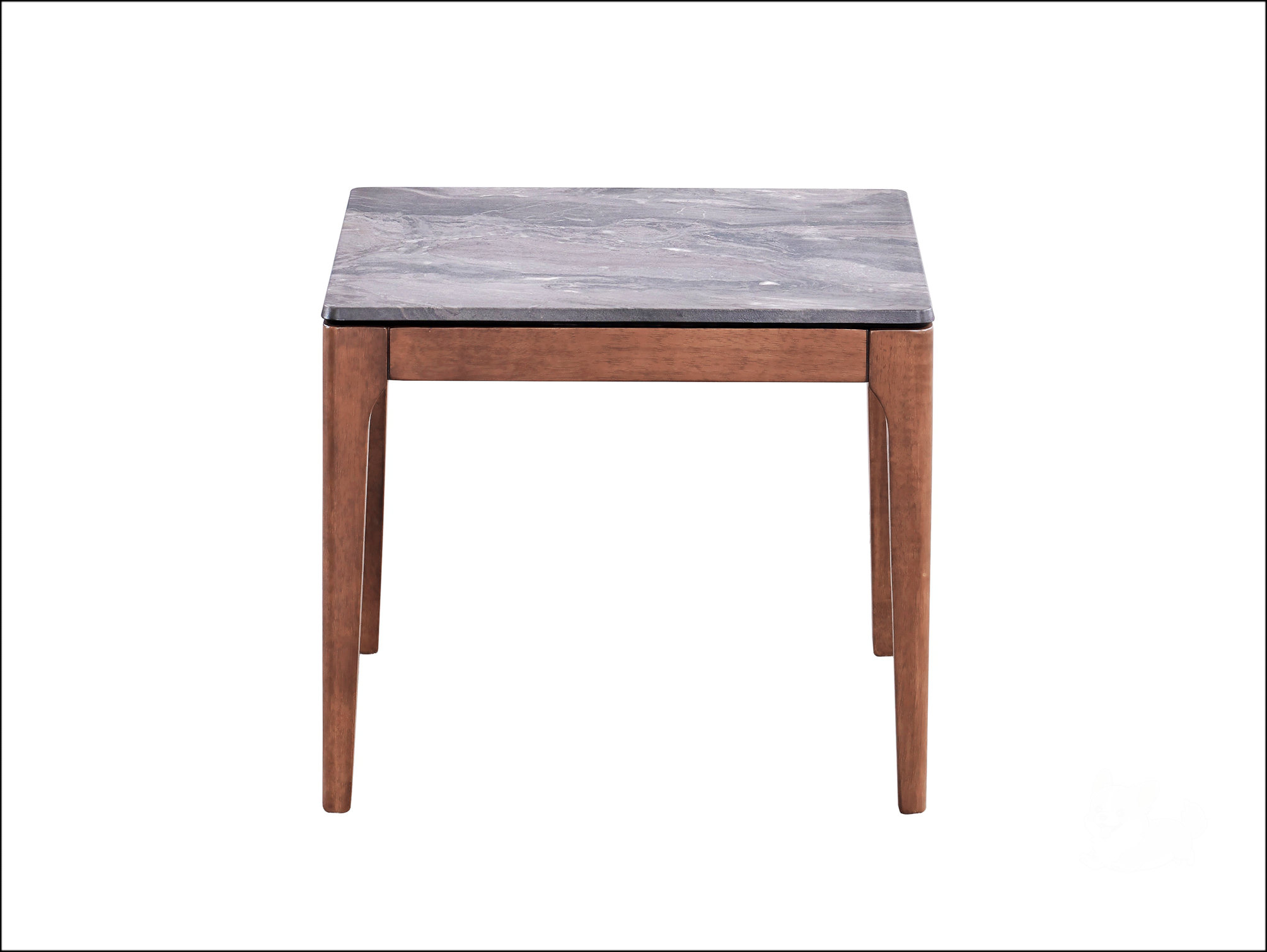Latitude Run® Engineered Stone Top And Walnut Finish End Table | Wayfair