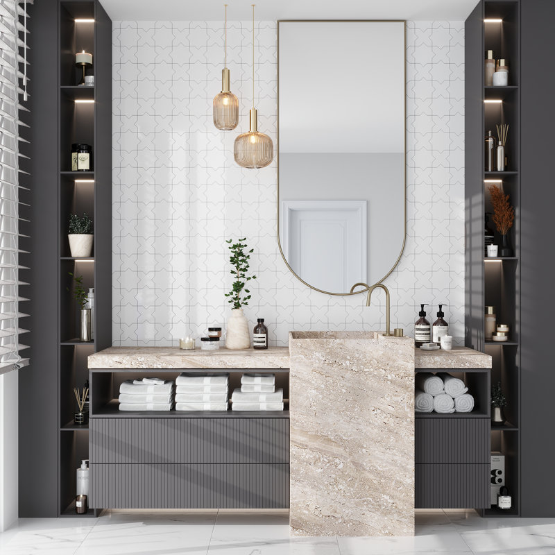 Siena 5.35'' W x 5.35'' L Ceramic Singular Tile, Pearl White