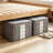 Storage Bins with Metal Frame, 2 Pack Stackable & Foldable Clothes Organizer Bags, Heavy Duty Oxford Fabric Storage Containers with Large Clear Window, Zippered Access & Carry Handles for Bedroom Closet, Bedding, Linen