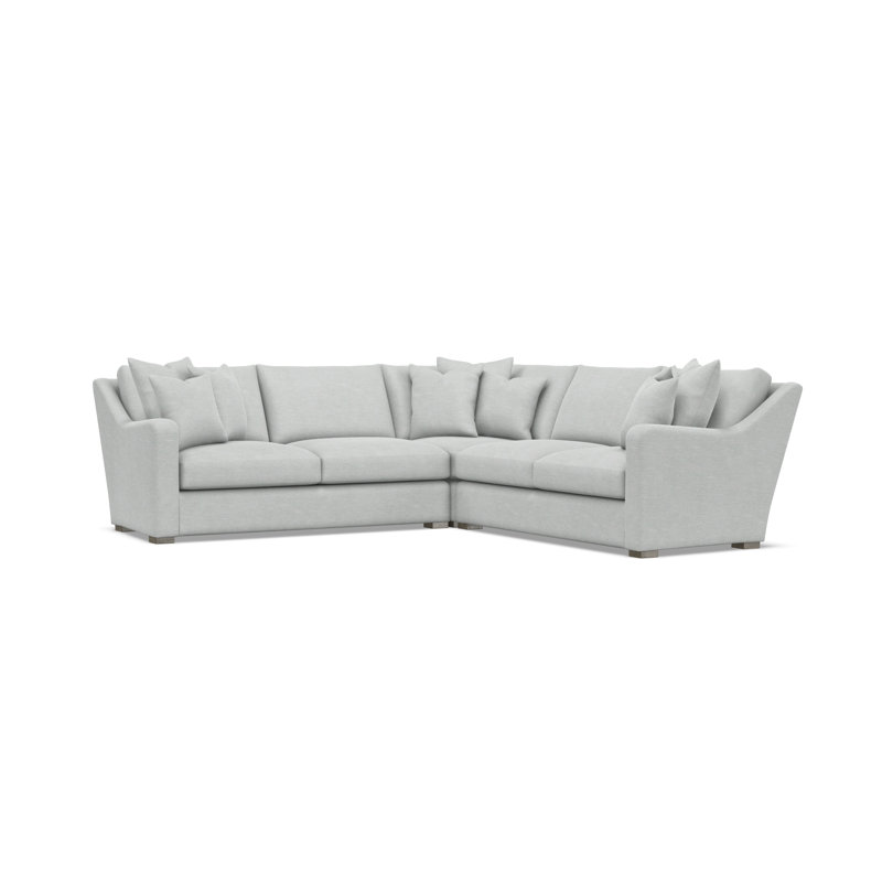 Bernhardt Ventura 3-Piece Fabric Sectional, 34.5" H x 107.5" W x 107.5" D, Symmetrical, Light Gray Polyester Blend