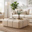 Table basse carrée, placage en travertin, aucun assemblage requis, largeur de 90 cm, style minimaliste moderne, beige