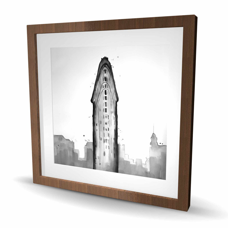 Flatiron Building Print - Contemporary White Framed Decor