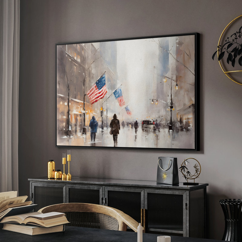 «Vintage Landscape - CCXV III» sur toile, H 27 po x l 41 po, Noir