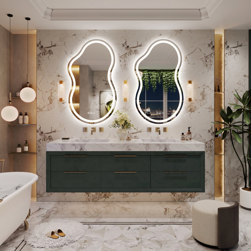 Miroir de salle de bain à DEL Lunara, 32 po x 20 po