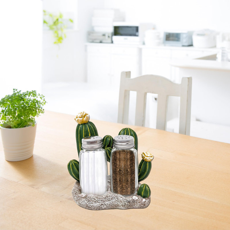 Ensemble de salière et poivrière en résine Southwestern Cactus