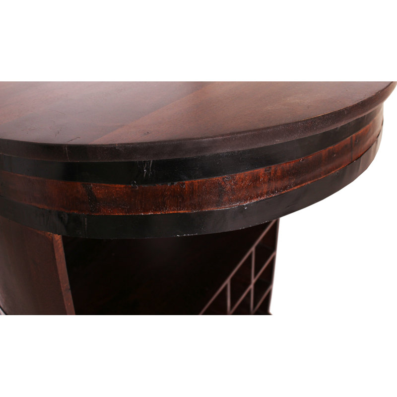 Rivero 67cm Solid Wood Wine Bar, Dark brown