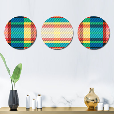 Ensemble de 3 décorations murales Tartan