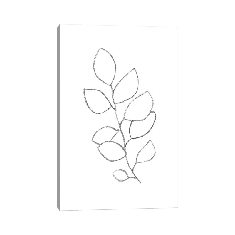 Line Art Plant II - Print on Canvas, 45.72cm H x 30.48cm W x 1.91cm D, Wrapped Canvas