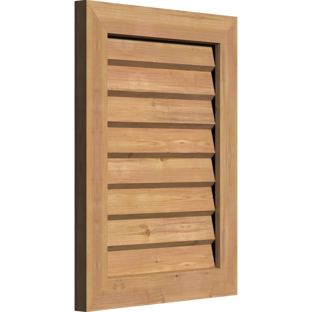 Vertical Non-Functional Wood Gable Vent w/ Decorative Face Frame Ekena Millwork Size (Frame & Rough 