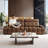 102.4" Mid-Century Lawrence  Sofa Faux Leather Oversize Couch with Adjustable Headrest and Seat Depth for Living Room-1161591450